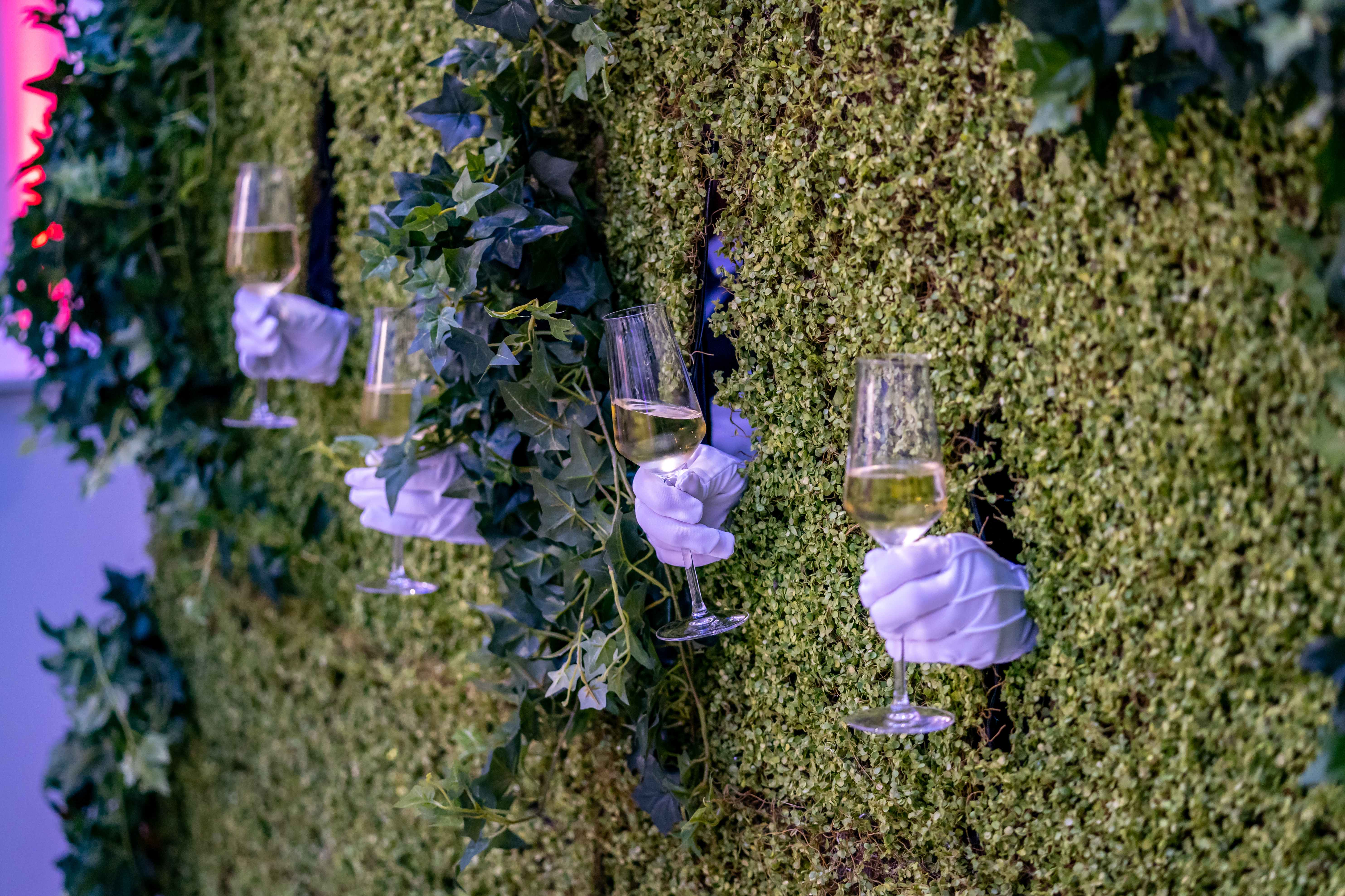 Interactieve champagnewall tijdens R'Cuisine, het jaarlijkse relatie-event van Reynaers Aluminium
